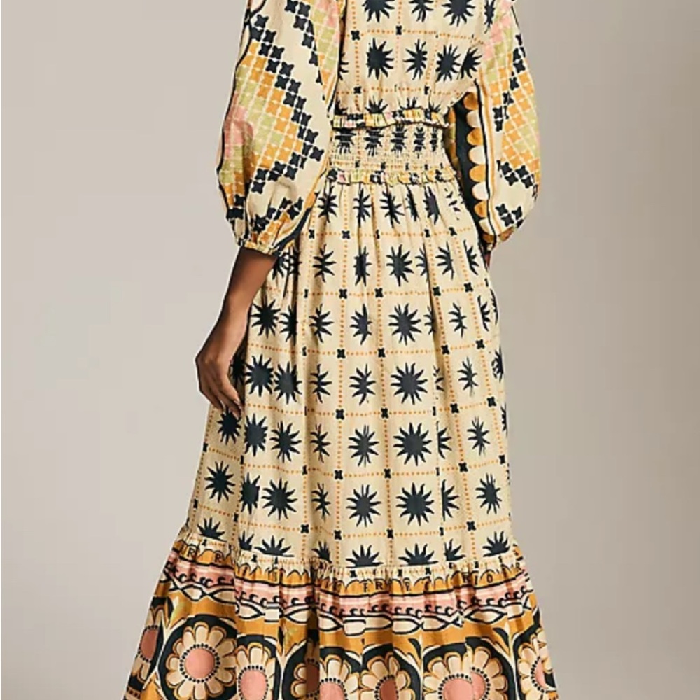 LIKE NEW Farm Rio Tropical Sunshine V-Neck Maxi Dress - Picture 5 of 8